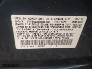 2010 Honda Ridgeline RTL with VIN 5FPYK1F54AB007811, listed as a Copart auction lot 51525785 with 154,922 mi miles and Salvage Title. Bid and sale history available at carsss.com. Image 12.