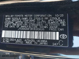 2024 Toyota Crown XLE with VIN JTDAAAAF0R3020626, listed as a IAAI auction lot 41046942 with 56,158 mi miles. Bid and sale history available at carsss.com. Image 9.