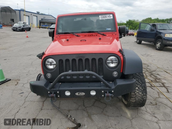 2015 Jeep Wrangler Sport with VIN 1C4AJWAG6FL715453, listed as a Copart auction lot 53686145 with 88,504 mi miles and Salvage Title. Bid and sale history available at DreamBid. Image 5.