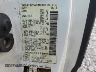 2018 Nissan Frontier SV with VIN 1N6AD0CU5JN758098, listed as a Copart auction lot 47826455 with Not provided miles and Salvage title. Bid and sale history available at DreamBid. Image 13.