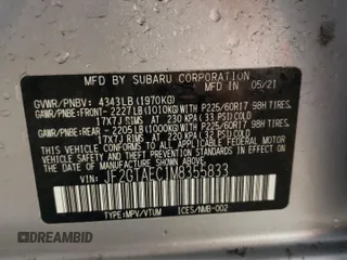 2021 Subaru Crosstrek Premium with VIN JF2GTAEC1M8355833, listed as a Copart auction lot 51270205 with 13,718 mi miles and Salvage title. Bid and sale history available at DreamBid. Image 13.