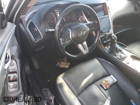 2020 Infiniti Q50 Luxe with VIN JN1EV7AR3LM254928, listed as a Copart auction lot 61452425 with 135,601 mi miles and Salvage title. Bid and sale history available at DreamBid. Image 8.