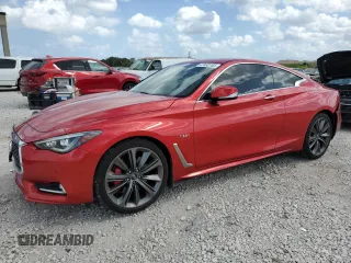 2018 Infiniti Q60 RED SPORT 400 with VIN JN1FV7EL4JM630771, listed as a Copart auction lot 47432165 with 50,815 mi miles and Non Repairable. Bid and sale history available at carsss.com. Image 1.
