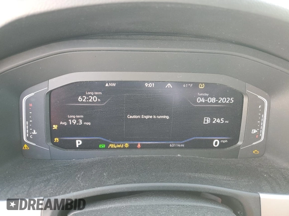 2022 Volkswagen Atlas SEL with VIN 1V2BP2CA7NC504537, listed as a Copart auction lot 52094685 with 63,114 mi miles and Salvage title. Bid and sale history available at DreamBid. Image 9.