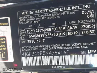 2022 Mercedes-Benz GLE with VIN 4JGFB4KB5NA764160, listed as a IAAI auction lot 41136040 with 18,959 mi miles. Bid and sale history available at carsss.com. Image 9.