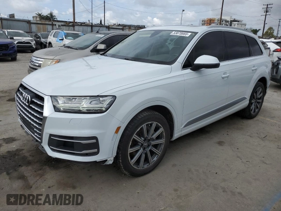 2018 Audi Q7 Premium Plus with VIN WA1LAAF79JD017453, listed as a Copart auction lot 53078955 with 57,654 mi miles and Salvage Title. Bid and sale history available at carsss.com. Image 1.