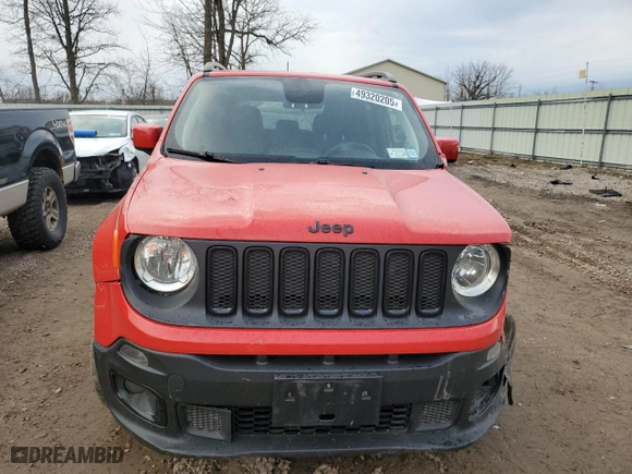 2018 Jeep Renegade Latitude with VIN ZACCJBBB3JPG80041, listed as a Copart auction lot 49320205 with 92,753 mi miles and Salvage Title. Bid and sale history available at carsss.com. Image 5.