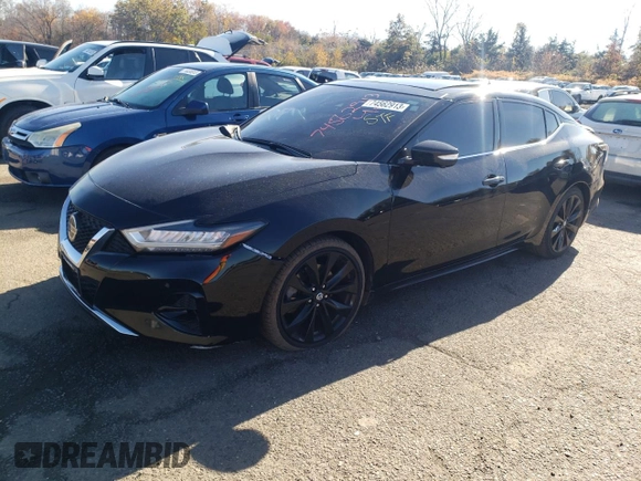 2019 Nissan Maxima Platinum z VIN 1N4AA6AV9KC374886, wystawiony jako Copart lot #74562913 z przebiegiem 49 599 mil mil oraz Szkoda całkowita • Salvage title. Historia ofert i sprzedaży dostępna na DreamBid. Obrazek 1.