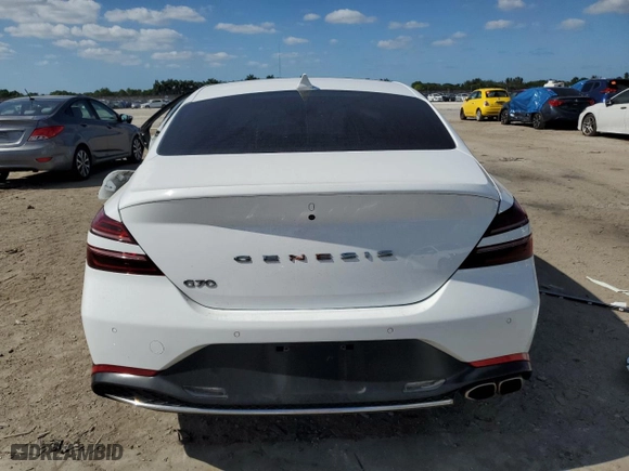 2022 Genesis G70 2.0T with VIN KMTG34TA2NU096216, listed as a Copart auction lot 80650984 with 63,147 mi miles and Non Repairable. Bid and sale history available at carsss.com. Image 6.