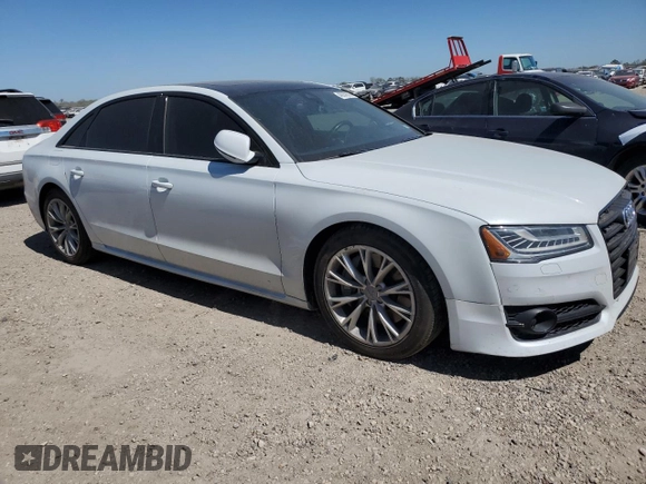 2017 Audi A8 L Sport with VIN WAU43AFD7HN005619, listed as a Copart auction lot 49042905 with 57,256 mi miles and Salvage Title. Bid and sale history available at carsss.com. Image 4.