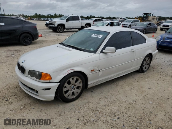 2000 BMW 3 Series 323Ci with VIN WBABM334XYJN84746, listed as a Copart auction lot 74561214 with 176,535 mi miles and Salvage Title. Bid and sale history available at DreamBid. Image 1.