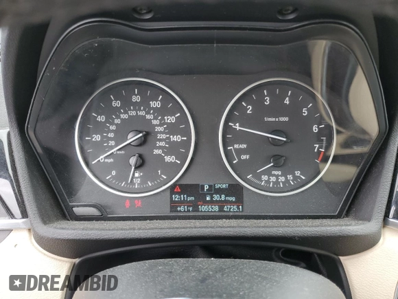 2016 BMW X1 xDrive28i with VIN WBXHT3C33G5E49242, listed as a Copart auction lot 51947625 with 105,538 mi miles and Salvage Title. Bid and sale history available at carsss.com. Image 9.