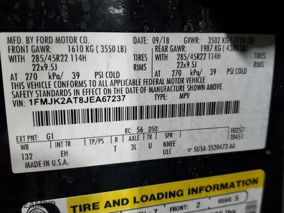 2018 Ford Expedition Max Limited with VIN 1FMJK2AT8JEA67237, listed as a Copart auction lot 46146645 with 113,895 mi miles and Salvage Title. Bid and sale history available at carsss.com. Image 13.