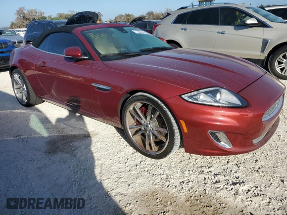 2013 Jaguar XK with VIN SAJWA4GB9DLB51059, listed as a Copart auction lot 77322014 with Not Provided miles and Salvage Title. Bid and sale history available at carsss.com. Image 4.