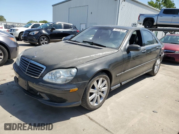 2003 Mercedes-Benz S 55 AMG with VIN WDBNG74J23A378637, listed as a Copart auction lot 52378705 with 128,745 mi miles and Salvage Title. Bid and sale history available at DreamBid. Image 1.