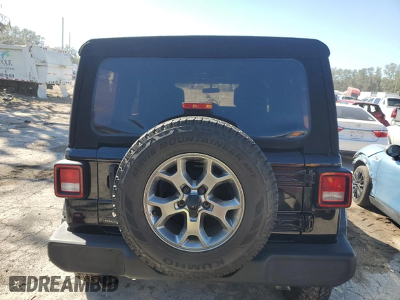 2020 Jeep Wrangler Unlimited Willys with VIN 1C4HJXDG8LW250300, listed as a Copart auction lot 83543074 with 36,347 mi miles and Salvage title. Bid and sale history available at DreamBid. Image 6.