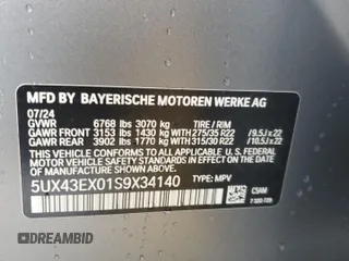 2025 BMW X6 M60i with VIN 5UX43EX01S9X34140, listed as a Copart auction lot 82425694 with 6,844 mi miles and Salvage Title. Bid and sale history available at carsss.com. Image 13.