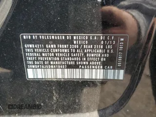 2013 Volkswagen Jetta Sedan SE with VIN 3VWDP7AJ5DM418437, listed as a Copart auction lot 49165005 with 132,458 mi miles and Salvage Title. Bid and sale history available at carsss.com. Image 14.