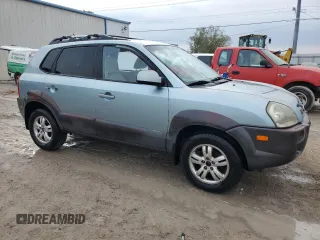 2008 Hyundai Tucson SE with VIN KM8JN12D08U863389, listed as a Copart auction lot 76446864 with 124,654 mi miles and Salvage Title. Bid and sale history available at carsss.com. Image 4.