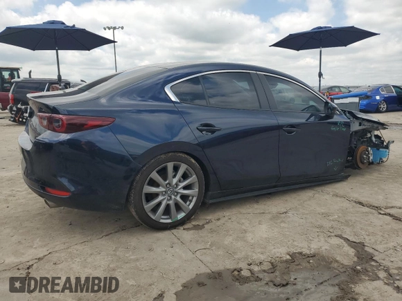 2023 Mazda 3 S Carbon Edition with VIN 3MZBPACM9PM366679, listed as a Copart auction lot 55825035 with 19,745 mi miles and Salvage title. Bid and sale history available at DreamBid. Image 3.