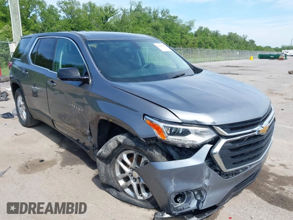 2020 Chevrolet Traverse LS with VIN 1GNERFKW1LJ189439, listed as a IAAI auction lot 42160909 with 102,583 mi miles and . Bid and sale history available at DreamBid. Image 1.