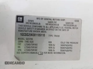 2008 Chevrolet City Express Cargo z VIN 1GCGG29K081189118, wystawiony jako IAAI lot #41727371 z przebiegiem 207 161 mil mil oraz . Historia ofert i sprzedaży dostępna na DreamBid. Obrazek 9.