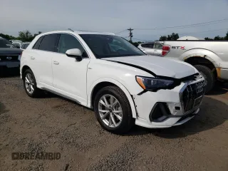 2022 Audi Q3 S line Premium with VIN WA1DECF36N1129233, listed as a Copart auction lot 57403645 with 27,837 mi miles and Salvage title. Bid and sale history available at DreamBid. Image 4.