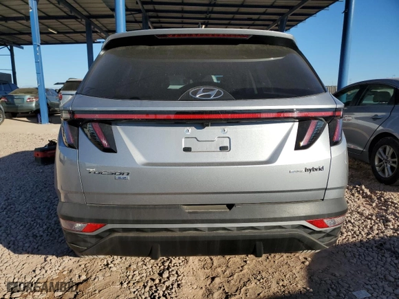 2023 Hyundai Tucson Hybrid Blue with VIN KM8JBCA19PU118196, listed as a Copart auction lot 82860534 with 15,058 mi miles and Salvage Title. Bid and sale history available at carsss.com. Image 6.