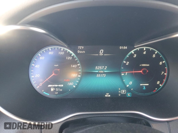 2020 Mercedes-Benz C with VIN W1KWK6EB9LF995290, listed as a Copart auction lot 88809885 with 55,173 mi miles and Salvage Title. Bid and sale history available at DreamBid. Image 9.