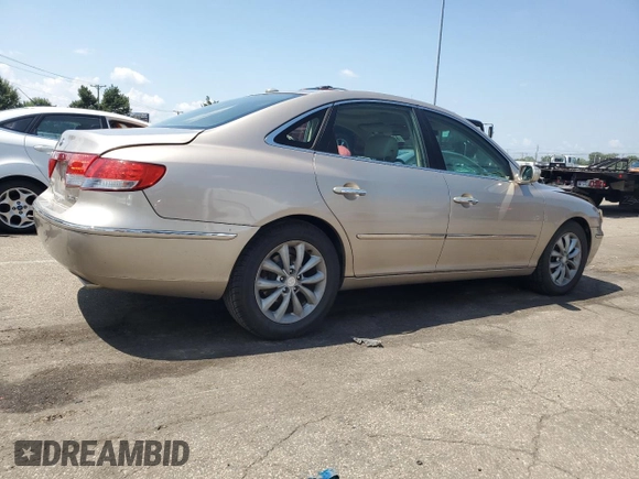 2008 Hyundai Azera Limited with VIN KMHFC46F18A282915, listed as a Copart auction lot 63642835 with 136,161 mi miles and Salvage title. Bid and sale history available at DreamBid. Image 3.