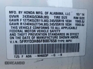 2015 Acura MDX Advance/Entertainment Pkg with VIN 5FRYD3H86FB007658, listed as a Copart auction lot 51811295 with 105,265 mi miles and Salvage Title. Bid and sale history available at carsss.com. Image 13.