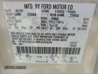 2008 Ford Escape XLS с VIN 1FMCU02Z98KA29229, выставлен на аукционе Copart как лот 59181155 с пробегом 249 598 миль миль и Чистый • Clean title. История ставок и продаж доступна на DreamBid. Изображение 13.