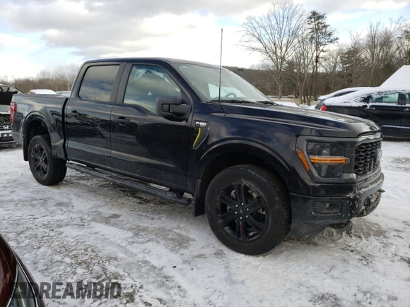 2024 Ford F-150 STX with VIN 1FTEW2LP9RKD96519, listed as a Copart auction lot 45815305 with 2,021 mi miles and Salvage Title. Bid and sale history available at carsss.com. Image 4.