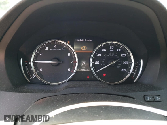 2020 Acura MDX w/Technology Pkg with VIN 5J8YD3H57LL012160, listed as a Copart auction lot 65975034 with 48,806 mi miles and Salvage Title. Bid and sale history available at carsss.com. Image 9.