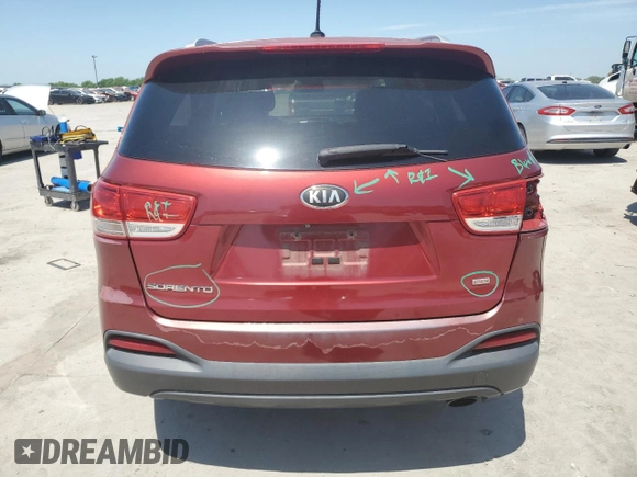 2016 Kia Sorento LX with VIN 5XYPG4A37GG087068, listed as a Copart auction lot 52555575 with 75,223 mi miles and Salvage Title. Bid and sale history available at carsss.com. Image 6.