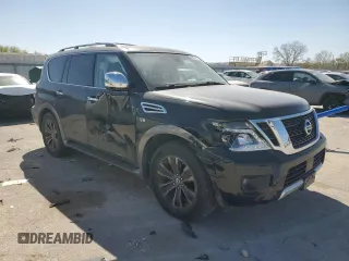 2017 Nissan Armada Platinum with VIN JN8AY2NE1H9706743, listed as a Copart auction lot 52411925 with 108,056 mi miles and Salvage Title. Bid and sale history available at carsss.com. Image 4.