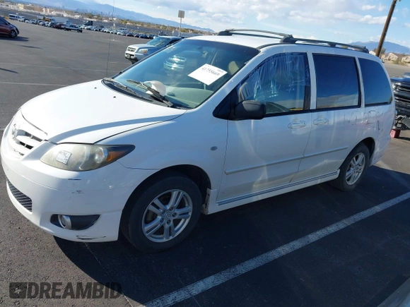 2005 Mazda MPV LX with VIN JM3LW28A950547853, listed as a IAAI auction lot 41755669 with 217,379 mi miles. Bid and sale history available at carsss.com. Image 6.