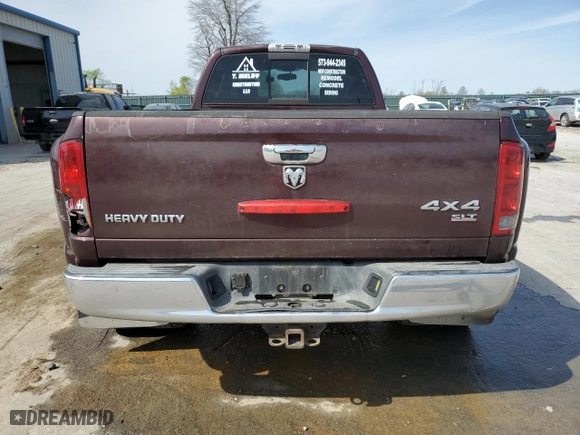 2005 Dodge Ram 3500 SLT with VIN 3D7MS48C15G701608, listed as a Copart auction lot 51265685 with 277,237 mi miles and Salvage Title. Bid and sale history available at carsss.com. Image 6.
