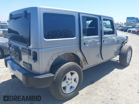 2018 Jeep Wrangler Unlimited Sport S with VIN 1C4HJWDG5JL839703, listed as a IAAI auction lot 42140205 with 61,604 mi miles and . Bid and sale history available at DreamBid. Image 4.