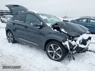 2019 Hyundai Kona Limited with VIN KM8K3CA5XKU382654, listed as a IAAI auction lot 41548709 with 82,089 mi miles. Bid and sale history available at carsss.com. Image 1.