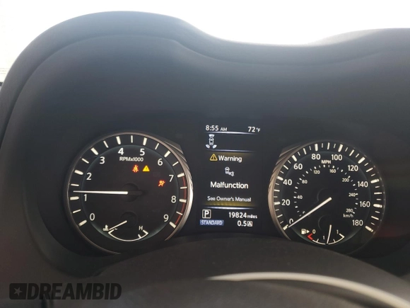 2023 Infiniti Q50 Luxe with VIN JN1EV7BPXPM510470, listed as a Copart auction lot 44040375 with 19,824 mi miles and Salvage Title. Bid and sale history available at DreamBid. Image 9.