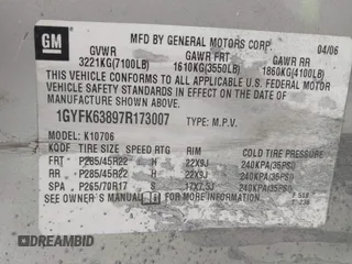 2007 Cadillac Escalade z VIN 1GYFK63897R173007, wystawiony jako IAAI lot #41661358 z przebiegiem 275 328 mil mil oraz . Historia ofert i sprzedaży dostępna na DreamBid. Obrazek 9.