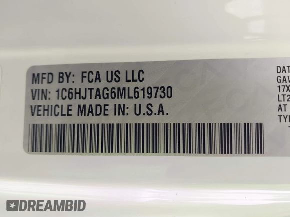 2021 Jeep Gladiator Willys с VIN 1C6HJTAG6ML619730, выставлен на аукционе IAAI как лот 41172494 с пробегом 40 360 миль миль и . История ставок и продаж доступна на DreamBid. Изображение 9.