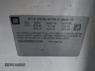 2012 Buick Regal with VIN 2G4GR5ER8C9142496, listed as a IAAI auction lot 41165552 with 79,828 mi miles. Bid and sale history available at carsss.com. Image 9.
