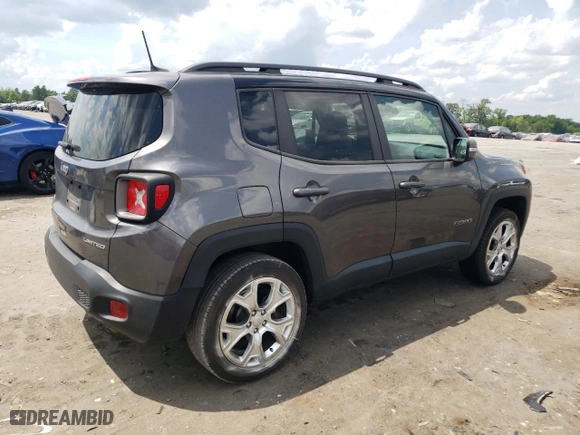 2019 Jeep Renegade Limited with VIN ZACNJBD17KPJ93842, listed as a Copart auction lot 57526044 with 65,878 mi miles and Salvage Title. Bid and sale history available at carsss.com. Image 3.