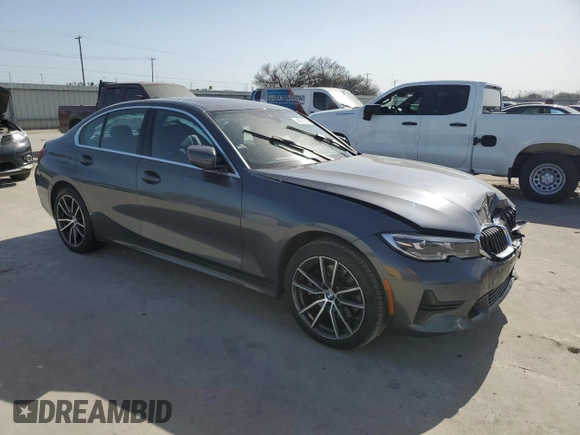 2019 BMW 3 Series 330i with VIN WBA5R1C51KFH15569, listed as a Copart auction lot 49515335 with 0 mi miles and Salvage Title. Bid and sale history available at carsss.com. Image 4.