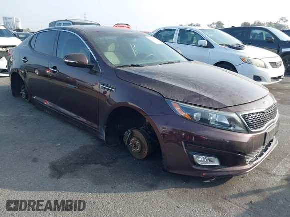 2015 Kia Optima LX with VIN 5XXGM4A74FG430790, listed as a IAAI auction lot 41224183 with 118,793 mi miles. Bid and sale history available at carsss.com. Image 1.