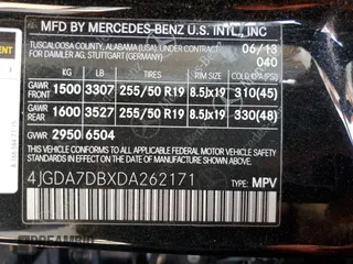 2013 Mercedes-Benz M 550 with VIN 4JGDA7DBXDA262171, listed as a Copart auction lot 52435385 with Not provided miles and Salvage title. Bid and sale history available at DreamBid. Image 12.
