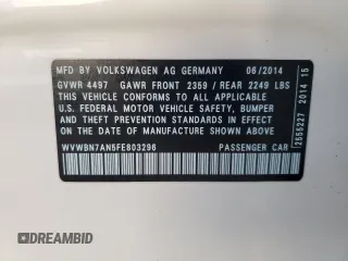 2015 Volkswagen CC Sport with VIN WVWBN7AN5FE803296, listed as a Copart auction lot 47953495 with 99,593 mi miles and Salvage Title. Bid and sale history available at DreamBid. Image 12.