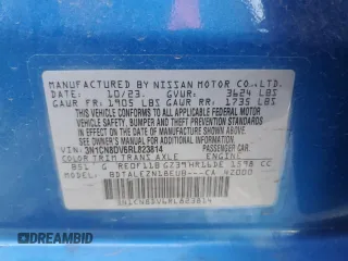 2024 Nissan Versa S with VIN 3N1CN8DV6RL823814, listed as a Copart auction lot 47297655 with Not Provided miles and Salvage Title. Bid and sale history available at DreamBid. Image 14.